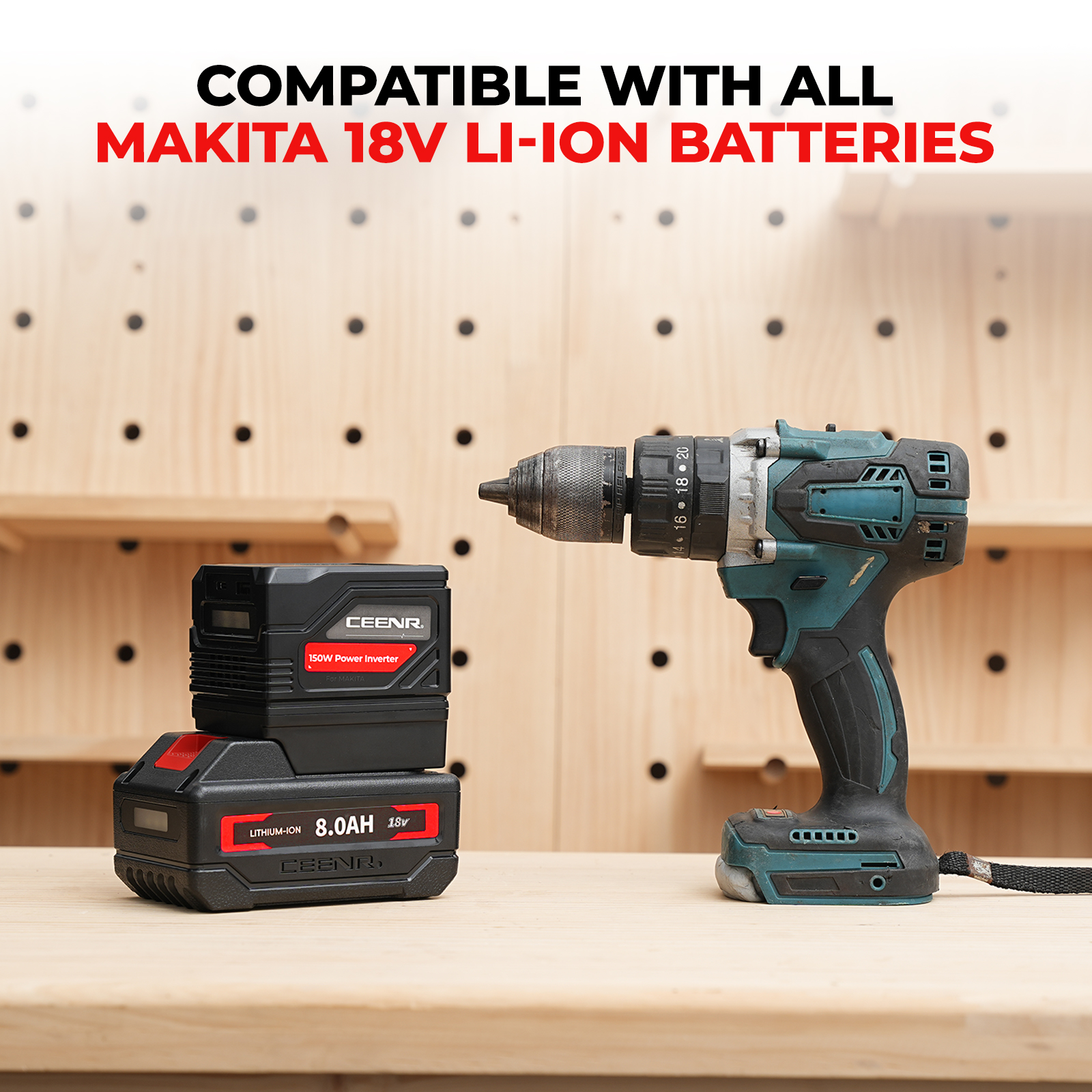 150W Portable Power Inverters for 20V Power Tool Batteries in real-world use